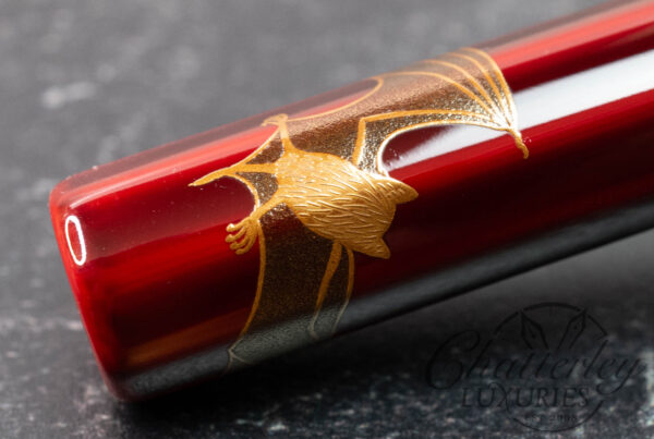 Danitrio Maki-e Flying Bats on Sho-Hakkaku (Octagon) With Gold Clip Fountain Pen - Image 8