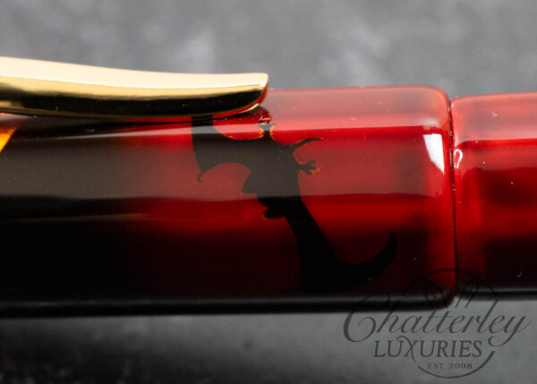 Danitrio Maki-e Flying Bats on Sho-Hakkaku (Octagon) With Gold Clip Fountain Pen - Image 10