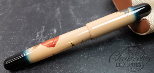 Danitrio Maki-e Bat with Peaches on Densho with Painted Clip Fountain Pen - Image 4