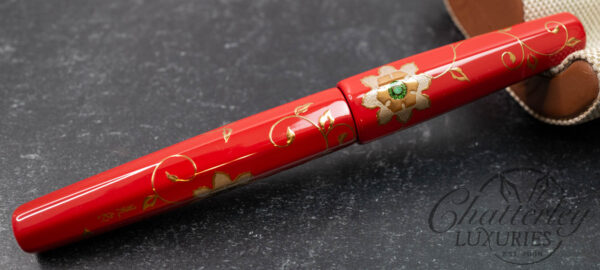 Danitrio Maki-e Ancient Flower Pattern Roiro-migaki on Hakkaku (Octogon) Fountain Pen - Image 2
