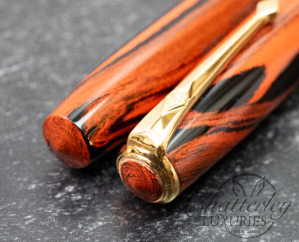 Conway Stewart 58 Red Woodgrain Ebonite Limited Edition Fountain Pen - Image 4