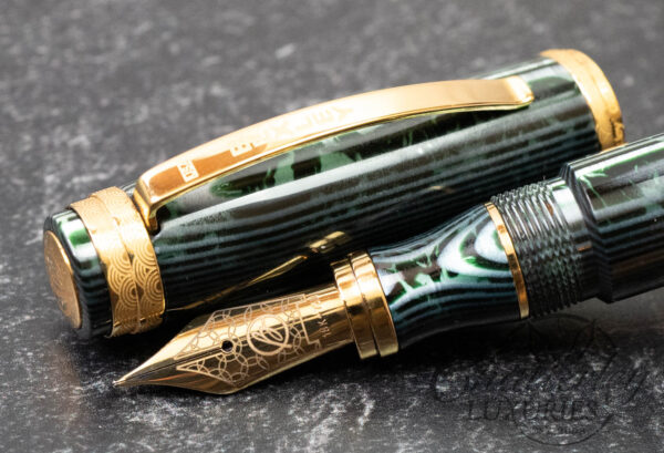 Bexley Golden Age "Waves" Arco Green Gold Trim Limited Edition Fountain Pen