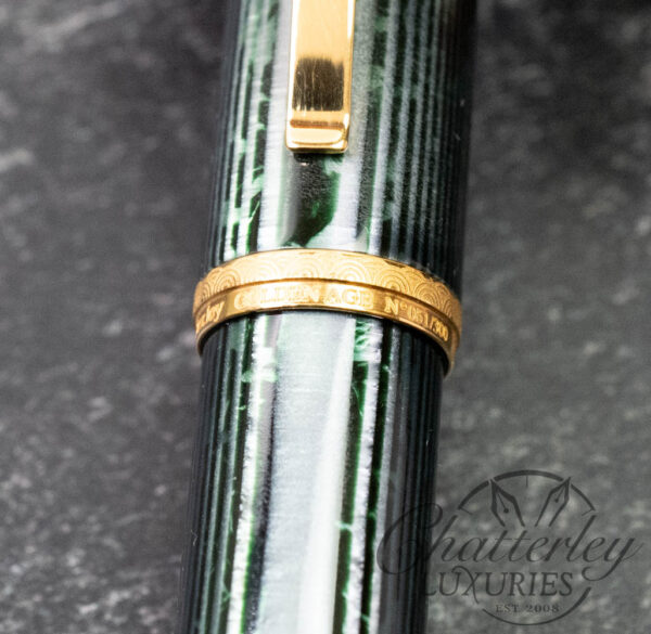 Bexley Golden Age "Waves" Arco Green Gold Trim Limited Edition Fountain Pen - Image 6