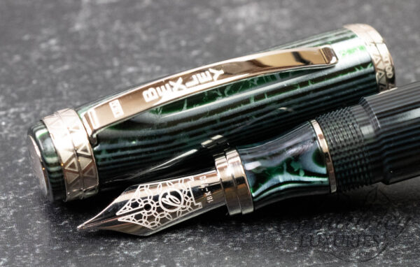 Bexley Golden Age "Triangles" Arco Green Silver Trim Limited Edition Fountain Pen