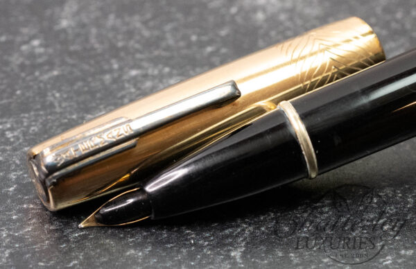 Waterman Taperite Black and Gold Fill Cap Fountain Pen - Image 3