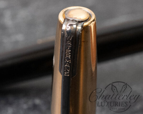Waterman Taperite Black and Gold Fill Cap Fountain Pen - Image 5