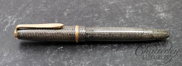 Soennecken 222 Superior Silver Grey Lizard Vintage Celluloid Fountain Pen - Image 2