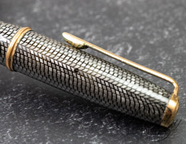 Soennecken 222 Superior Silver Grey Lizard Vintage Celluloid Fountain Pen - Image 9
