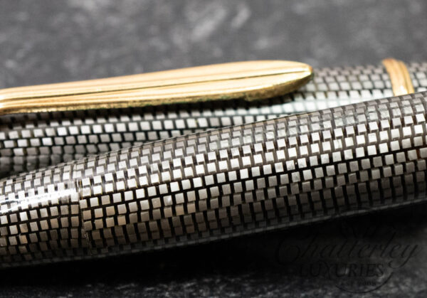 Soennecken 222 Superior Silver Grey Lizard Vintage Celluloid Fountain Pen - Image 7