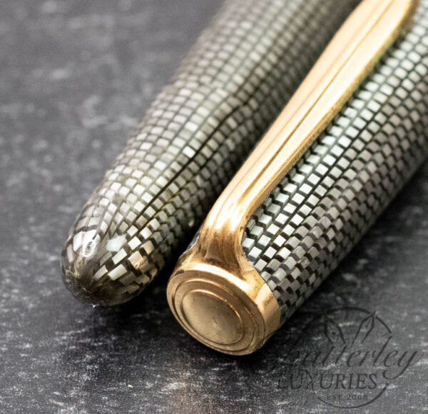 Soennecken 222 Superior Silver Grey Lizard Vintage Celluloid Fountain Pen - Image 6