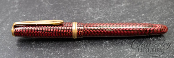 Soennecken 222 Extra Red Lizard Vintage Celluloid Fountain Pen - Image 2