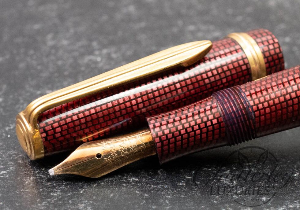 Soennecken 222 Extra Red Lizard Vintage Celluloid Fountain Pen