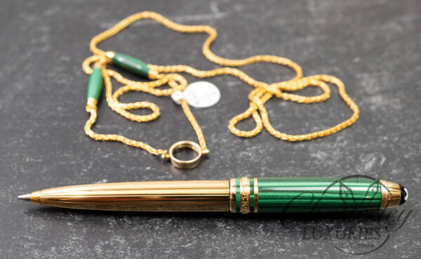 Montblanc Meisterstück Solitaire Malachite Homage à Wolfgang A. Mozart Ballpoint Pen & Chain - Image 2