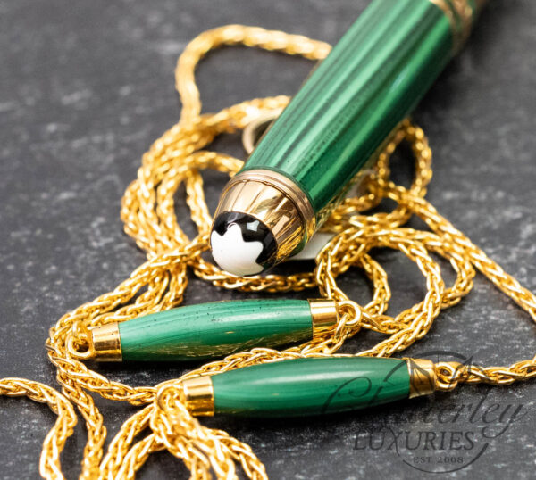 Montblanc Meisterstück Solitaire Malachite Homage à Wolfgang A. Mozart Ballpoint Pen & Chain