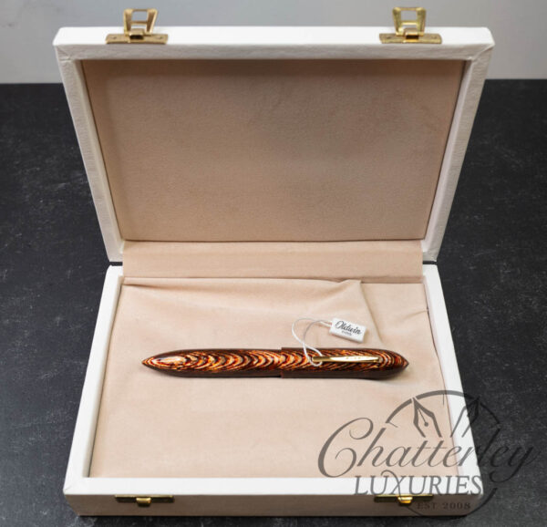 Oldwin Torpedo Arco Brown Spina (Fish Bone Pattern) Limited Edition Fountain Pen LE #1/44 - Image 8