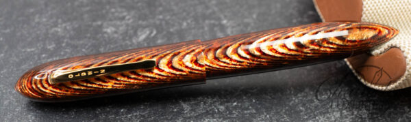 Oldwin Torpedo Arco Brown Spina (Fish Bone Pattern) Limited Edition Fountain Pen LE #1/44 - Image 2
