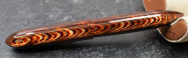 Oldwin Torpedo Arco Brown Spina (Fish Bone Pattern) Limited Edition Fountain Pen LE #1/44 - Image 4