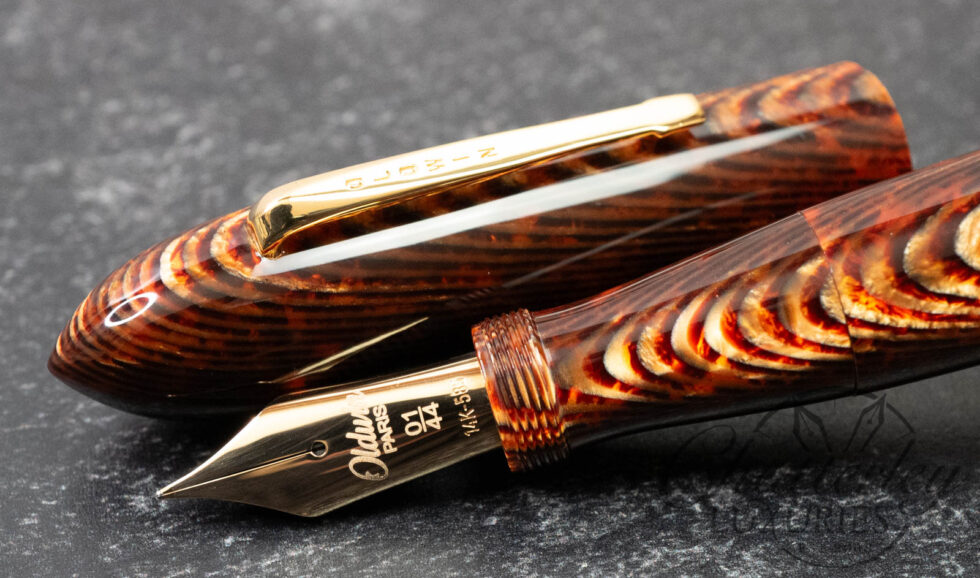 Oldwin Torpedo Arco Brown Spina (Fish Bone Pattern) Limited Edition Fountain Pen LE #1/44