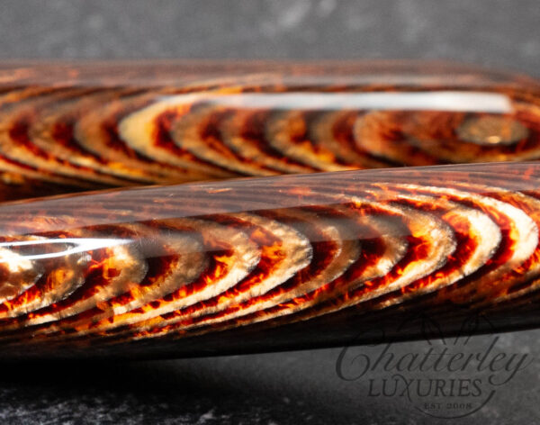 Oldwin Torpedo Arco Brown Spina (Fish Bone Pattern) Limited Edition Fountain Pen LE #1/44 - Image 7