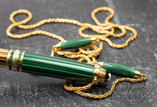 Montblanc Meisterstück Solitaire Malachite Homage à Wolfgang A. Mozart Ballpoint Pen & Chain - Image 4