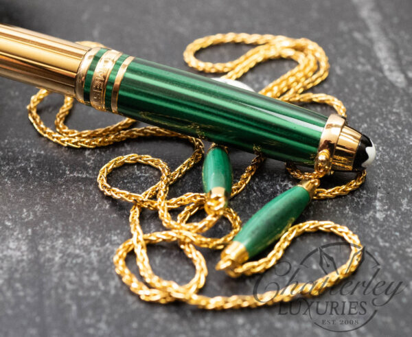 Montblanc Meisterstück Solitaire Malachite Homage à Wolfgang A. Mozart Ballpoint Pen & Chain - Image 5