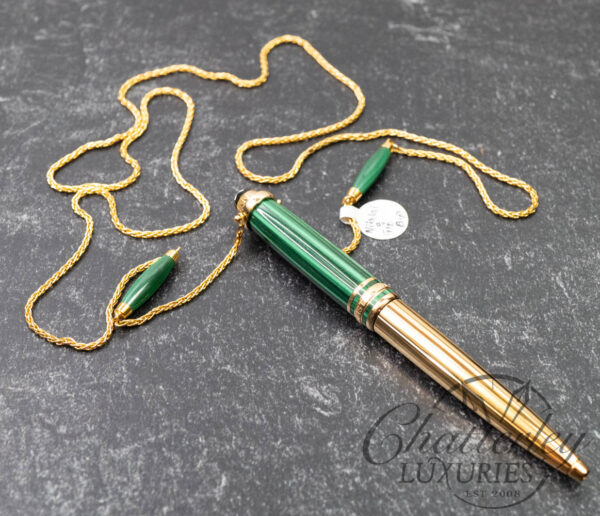Montblanc Meisterstück Solitaire Malachite Homage à Wolfgang A. Mozart Ballpoint Pen & Chain - Image 9