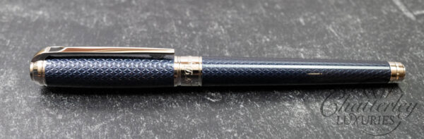 Closeout - S.T. Dupont Line D Medium Blue Guilloche Fountain Pen - Image 2