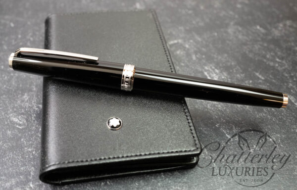 Montblanc PIX Black Rollerball and Meisterstück Black Leather Business Card Holder Set - Image 7