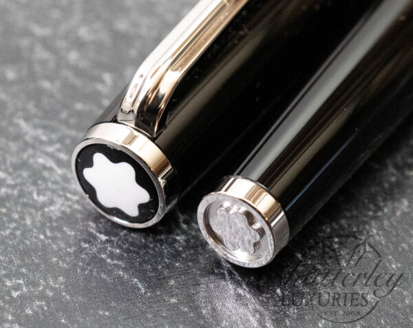 Montblanc PIX Black Rollerball and Meisterstück Black Leather Business Card Holder Set - Image 5