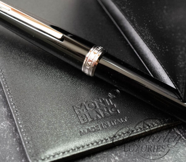 Montblanc PIX Black Rollerball and Meisterstück Black Leather Business Card Holder Set - Image 6
