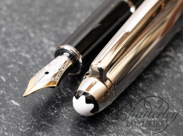 Montblanc 144 Solitaire Doué Stainless Steel Cap Fountain Pen - Image 3
