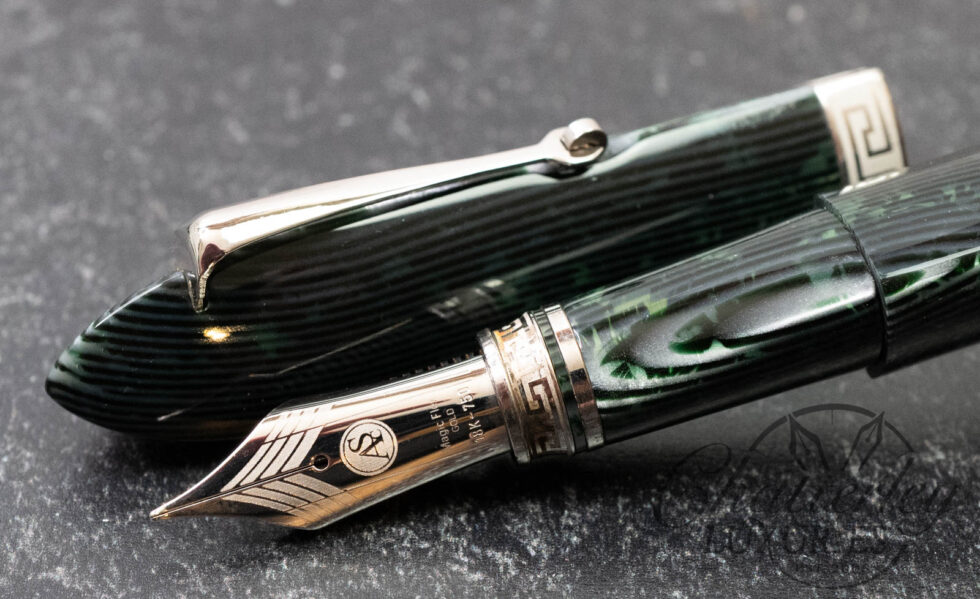 Armando Simoni Club Il Triangolo Arco Verde Rhodium Trim Fountain Pen LE #1/300