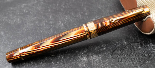 Armando Simoni Club Gladiatore Medio Arco Bronze Celluloid Fountain Pen - Image 2