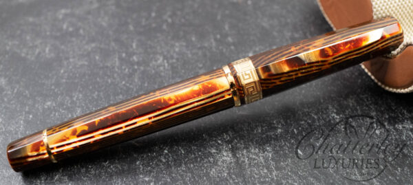 Armando Simoni Club Gladiatore Medio Arco Bronze Celluloid Fountain Pen - Image 4