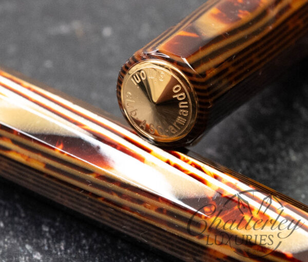 Armando Simoni Club Gladiatore Medio Arco Bronze Celluloid Fountain Pen - Image 5