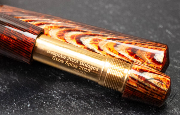 Armando Simoni Club Bologna Extra "The Great Spina" Bespoke Arco Bronze "Spina Di Pesce" Celluloid Fountain Pen - Image 6