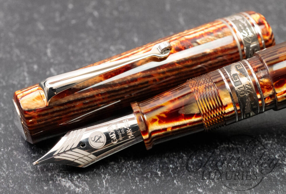 Armando Simoni Club Bologna Extra The Great Gatsby Rhodium Trim Arco Bronze Celluloid Fountain Pen LE #1/22