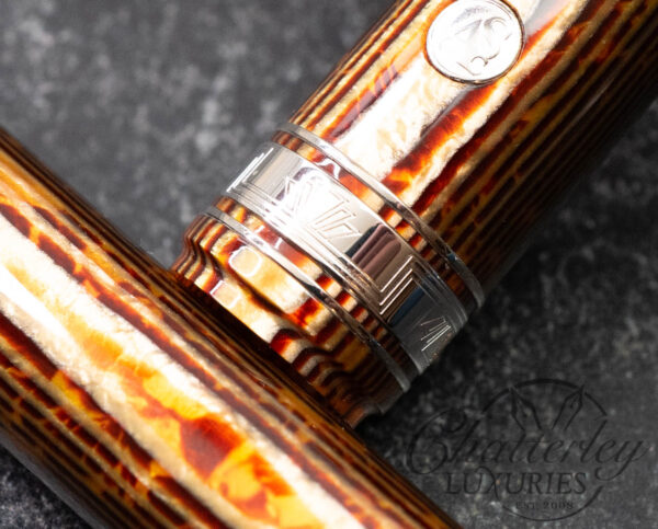 Armando Simoni Club Bologna Extra Three Kings Arco Bronze Celluloid Fountain Pen LE # 1/50 - Image 8