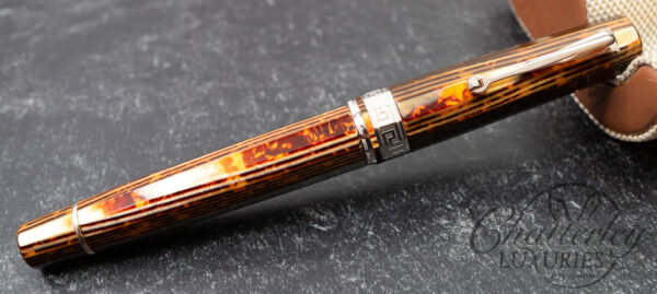 Armando Simoni Club Gladiatore Medio Rhodium Trim Arco Bronze Celluloid Fountain Pen - Image 2