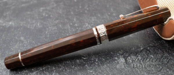 Armando Simoni Club Gladiatore Medio Rhodium Trim Arco Bronze Celluloid Fountain Pen - Image 3