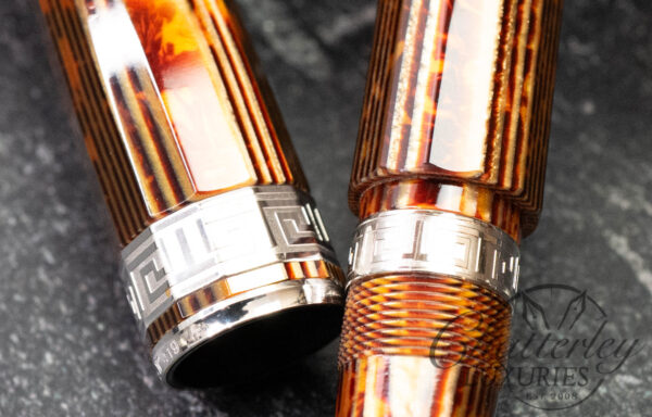 Armando Simoni Club Gladiatore Medio Rhodium Trim Arco Bronze Celluloid Fountain Pen - Image 7