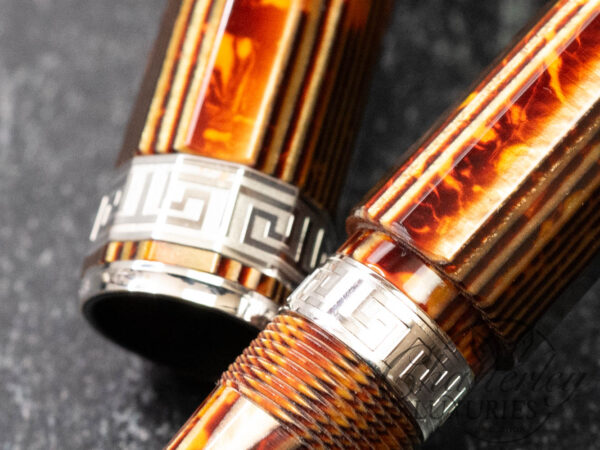 Armando Simoni Club Gladiatore Medio Rhodium Trim Arco Bronze Celluloid Fountain Pen - Image 8