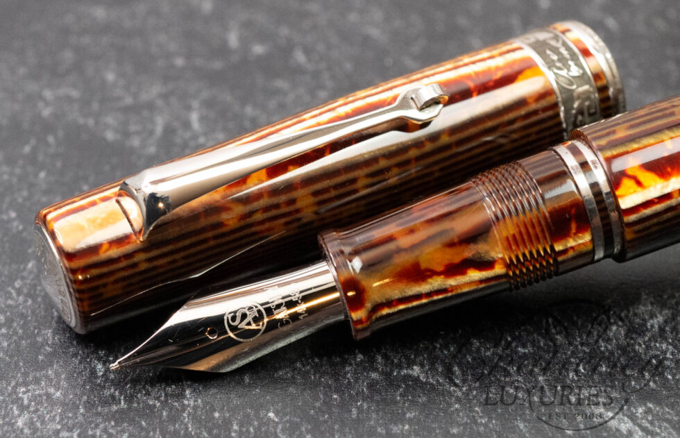 Armando Simoni Club Bologna Medio The Great Gatsby Rhodium Trim Arco Bronze Celluloid Fountain Pen LE #1/22