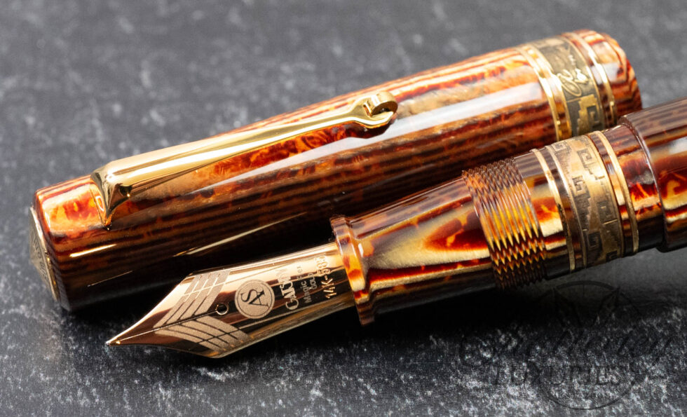 Armando Simoni Club Bologna Extra The Great Gatsby Gold Trim Arco Bronze Celluloid Fountain Pen LE #1/22