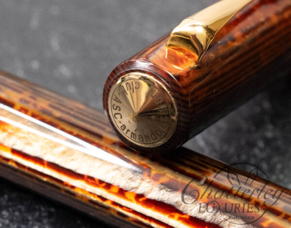 Armando Simoni Club Bologna Extra The Great Gatsby Gold Trim Arco Bronze Celluloid Fountain Pen LE #1/22 - Image 8