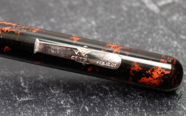 Conklin S3 Crescent Mottled Red Hard Rubber Vintage Fountain Pen - Image 4