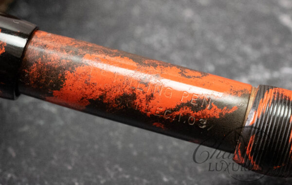 Conklin S3 Crescent Mottled Red Hard Rubber Vintage Fountain Pen - Image 6