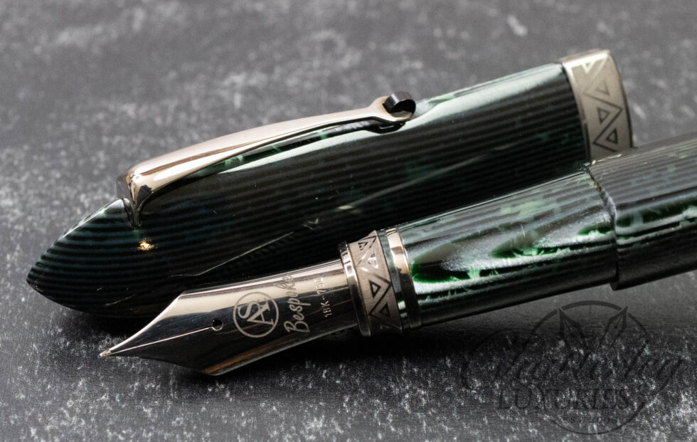 Armando Simoni Club Triangolo Arco Verde "Triangles" Grey Ruthenium Trim Fountain Pen LE #1/10