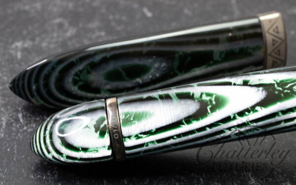 Armando Simoni Club Triangolo Arco Verde "Triangles" Grey Ruthenium Trim Fountain Pen LE #1/10 - Image 3