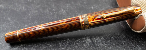 Armando Simoni Club Bologna Medio The Great Gatsby Gold Trim Arco Bronze Celluloid Fountain Pen LE # 1/22 - Image 2